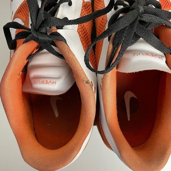 Nike Zoom Orange and White Hyperfuse Basketball Shoes Size 17 - Picture 6 of 8